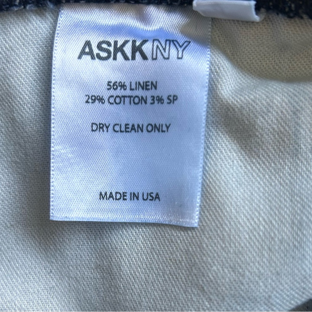 Askk Ny Lazy Jack linen and cotton blend wide leg pants. Womens size 2. Cute! - Picture 7 of 7